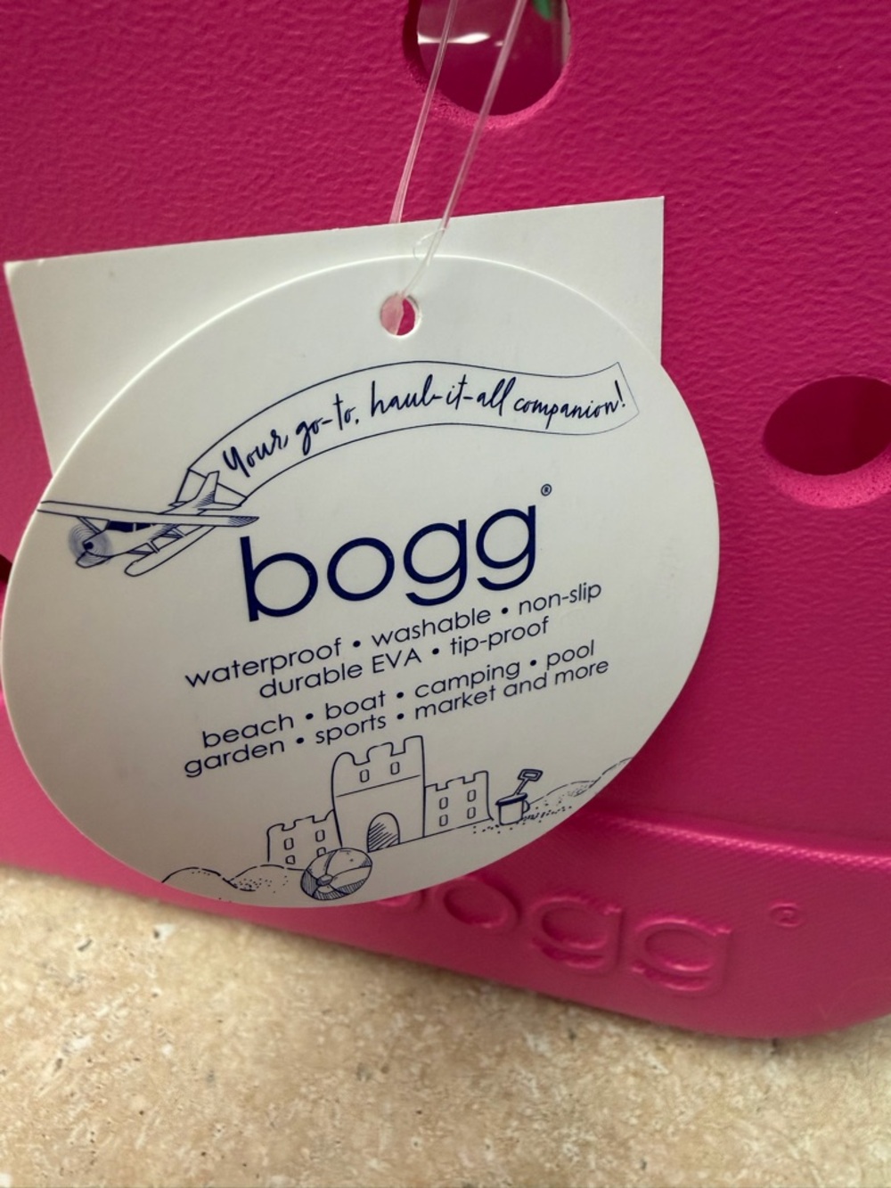 BOGG BAG Hot Pink Tote with Zip Insert - Picture 6 of 6